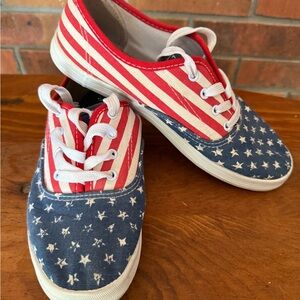 Coral Bay Red and Blue Star-Stripe Sneakers